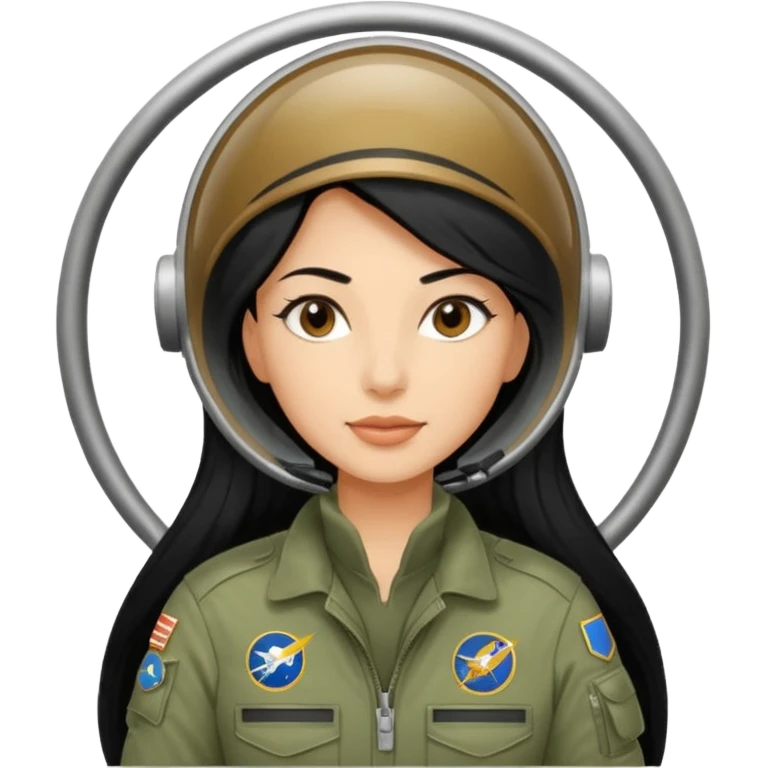 Femme cheveux long noir travaille dans le domaine de l'aéronautique emoji