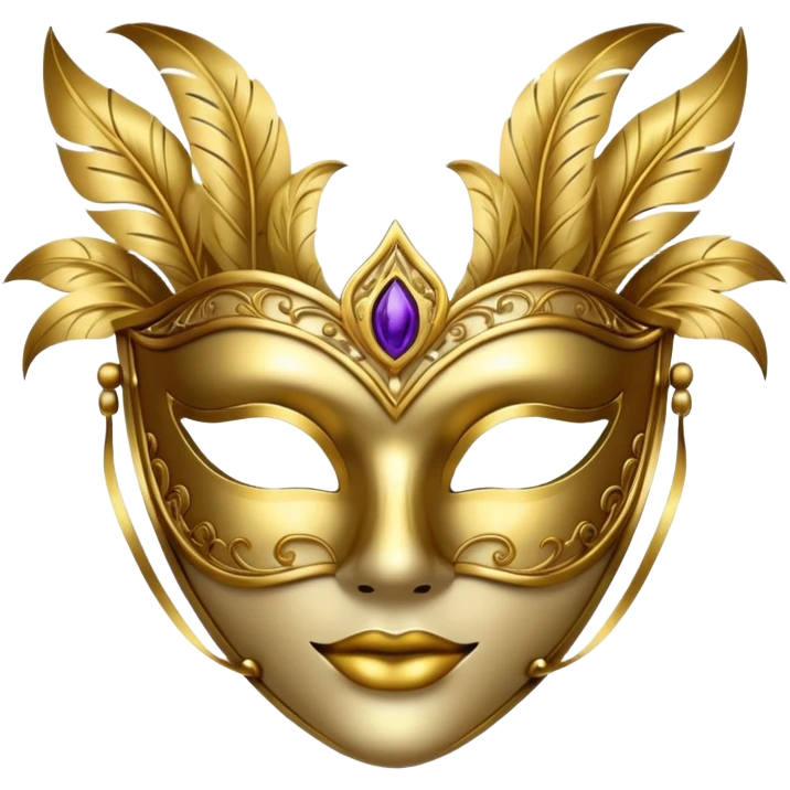 gold masquerade mask emoji