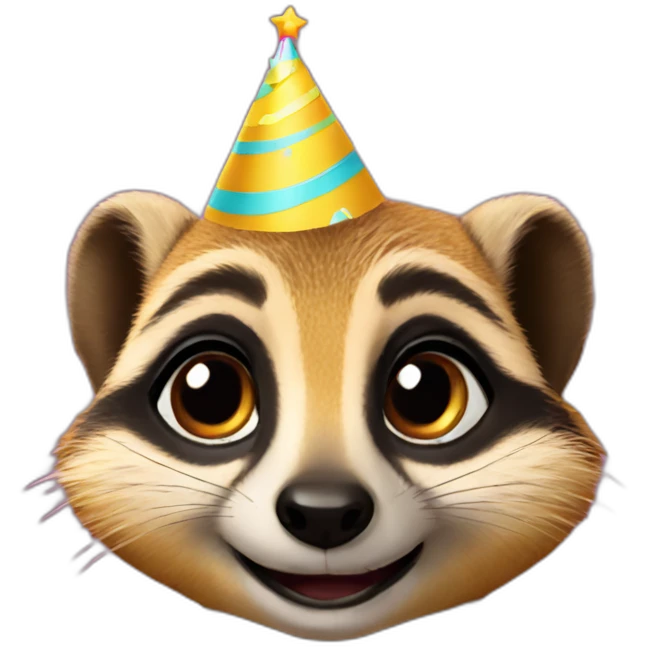 A meerkat a sign that has “Happy Birthday Priya” emoji