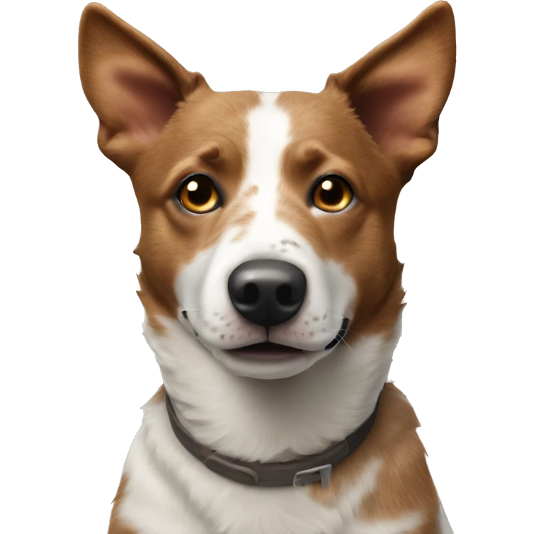 Brown tan and white Australian cattle dog emoji