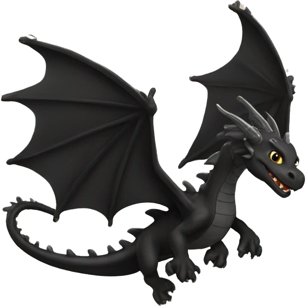 black dragons flying out of book emoji