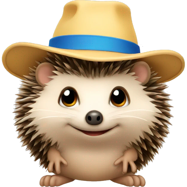 Hedgehog wearing a hat emoji