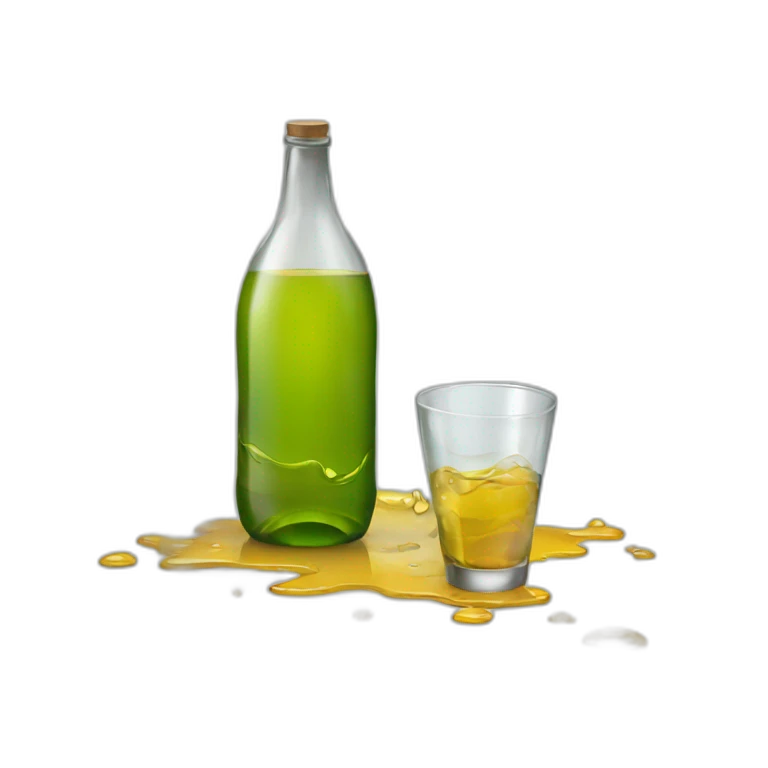 Spilled bottle and glass emoji