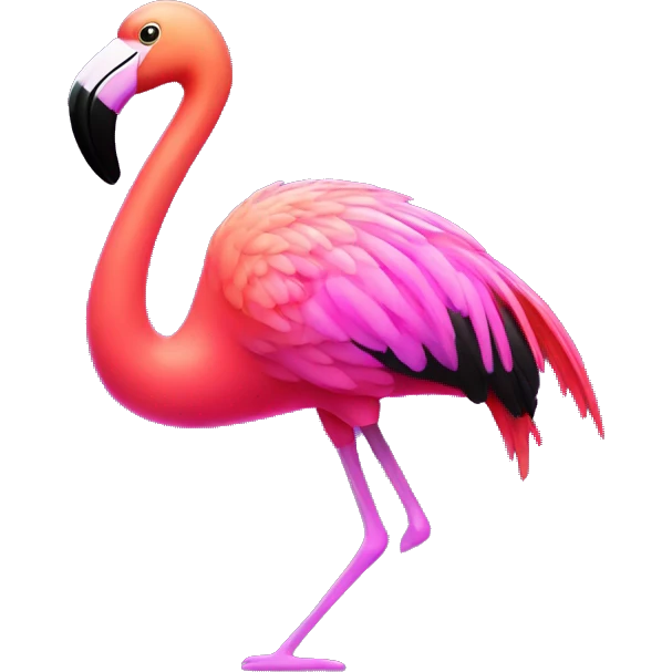 neon flamingo emoji