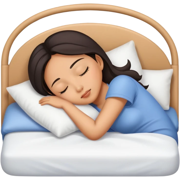 asian woman is sleep on the bed emoji