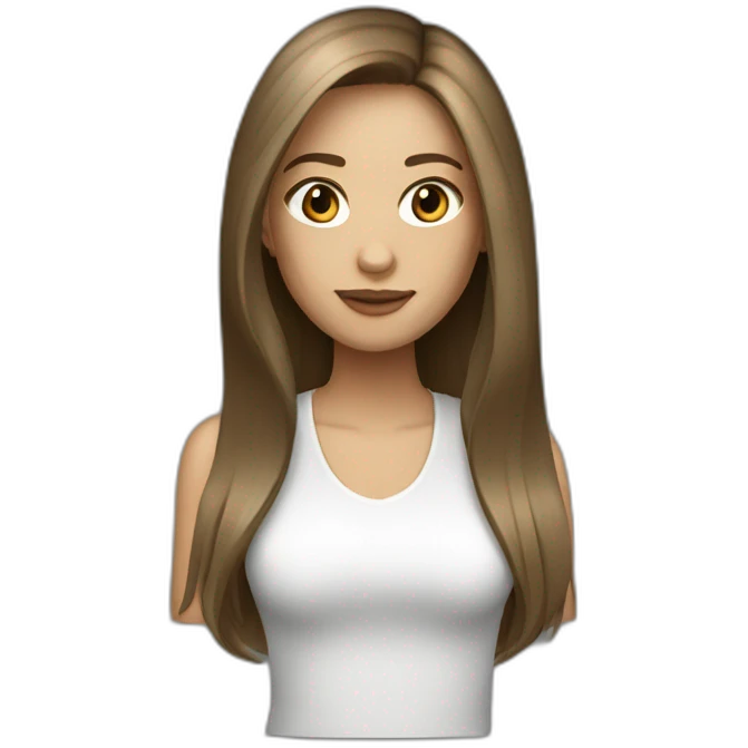 light brunette nightclub girl straight hair emoji