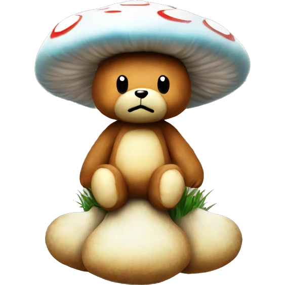 TeddyBear::2 Mario-style Mushroom Teddy-Bear, Toadstool Stuffed Animal, Mushroom Teddy emoji