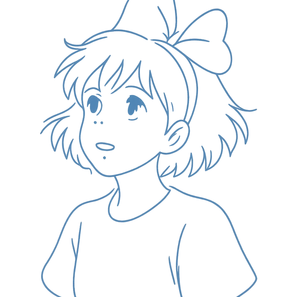 blue line ghibli style emoji