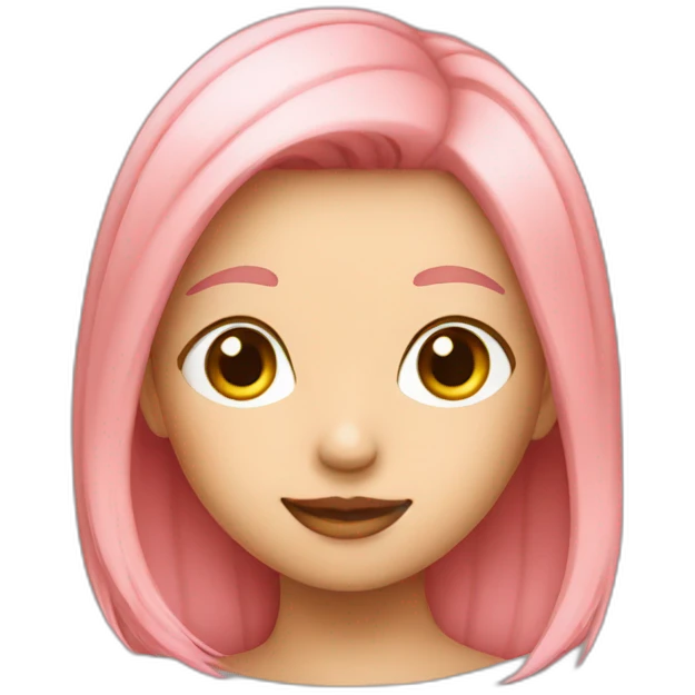 Girl peach with pink hair emoji
