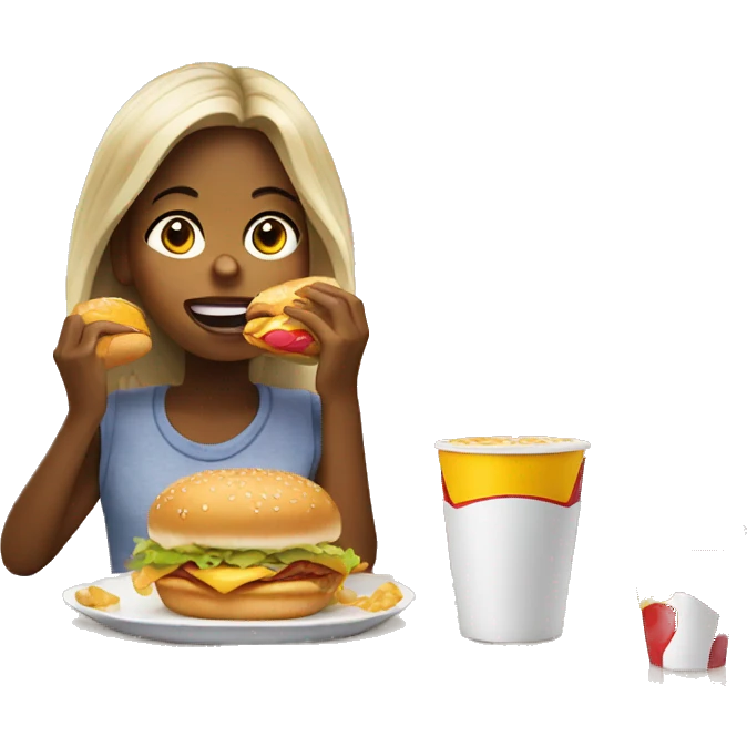 Girl eating McDonald  emoji