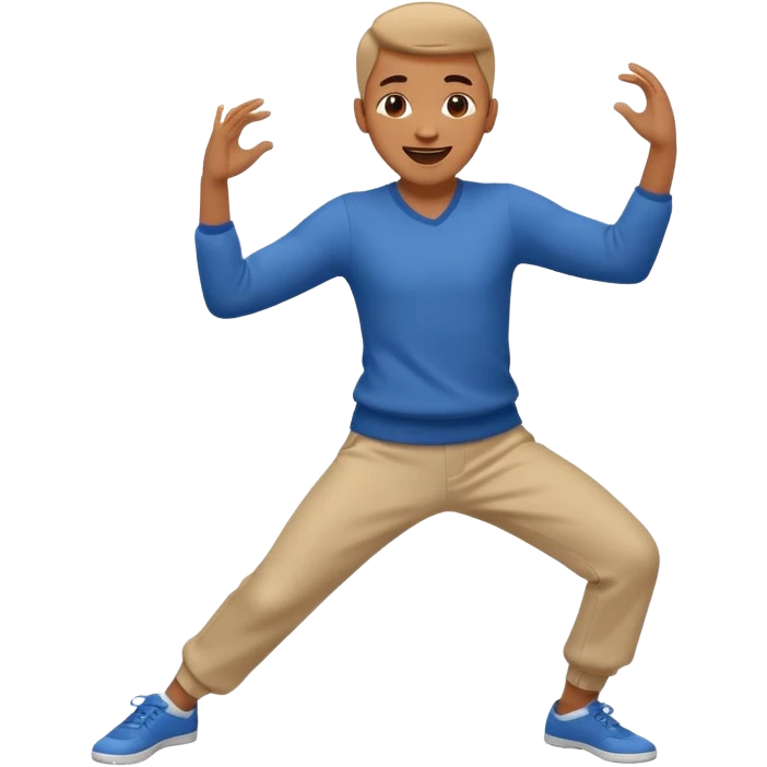 dancing person, happy facial expression, dynamic pose emoji