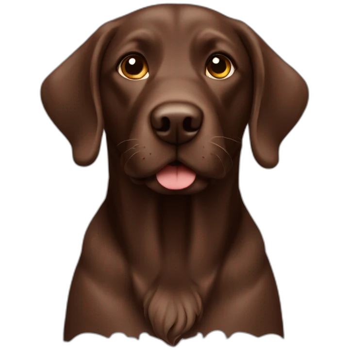 Chocolate brown Labrador with dreadlocks emoji