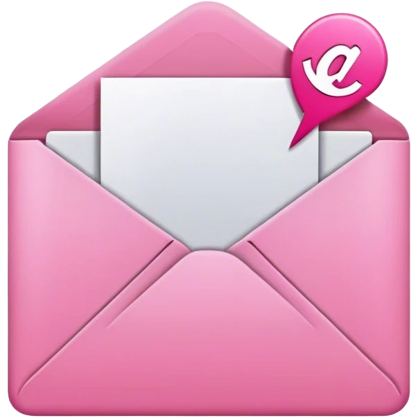 Pink email envelope emoji