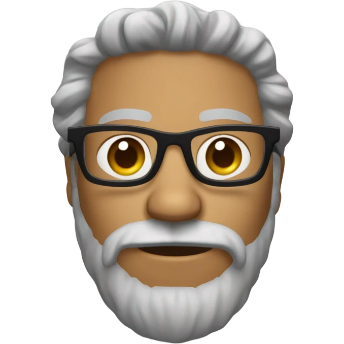 Un chico moreno con gafas y cabello rizado emoji