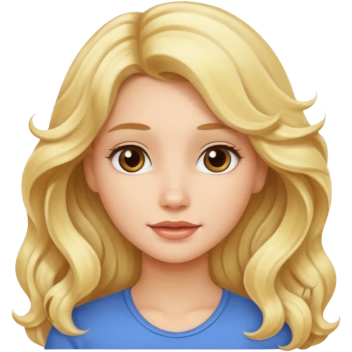 Beautiful blonde wavy long hair girl emoji