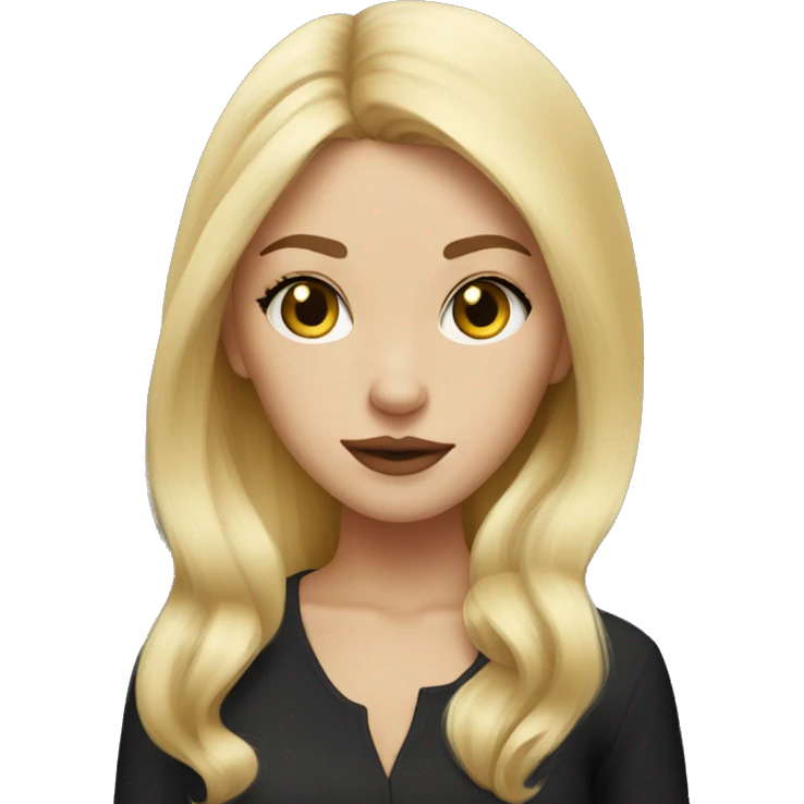 Blondie hair girl witc black cat emoji
