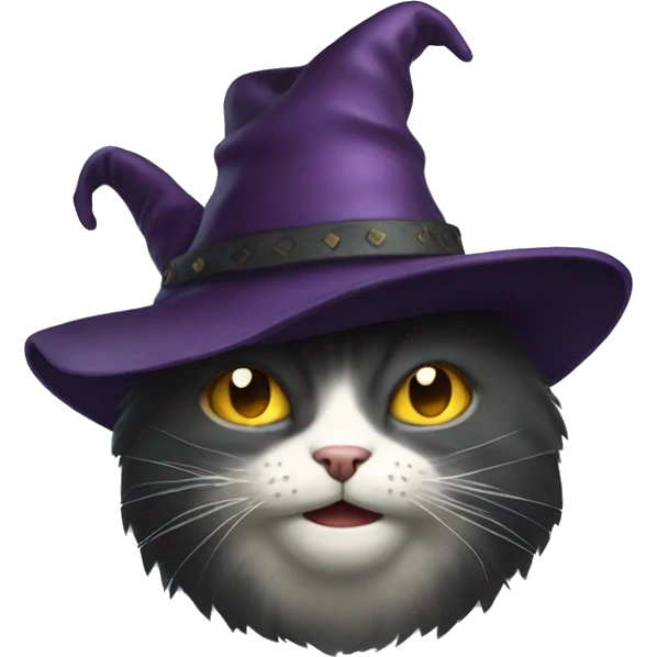 generate evil cat with a weird hat emoji