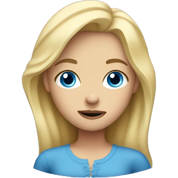 blonde girl blue eyes shrugging emoji