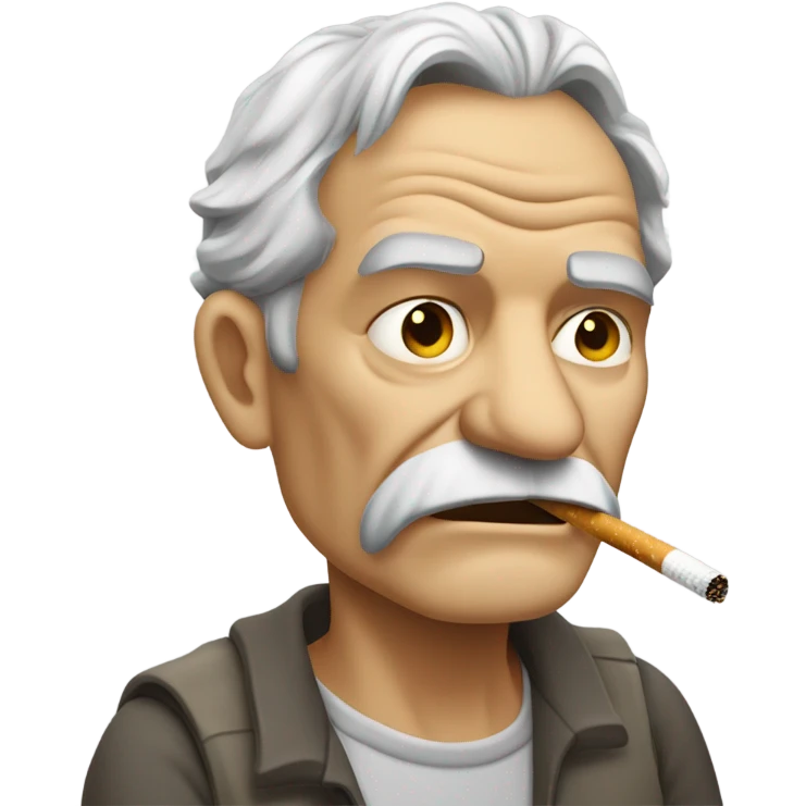 Grumpy old man with cigarette  emoji