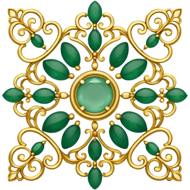 Jade and gold filigree emoji