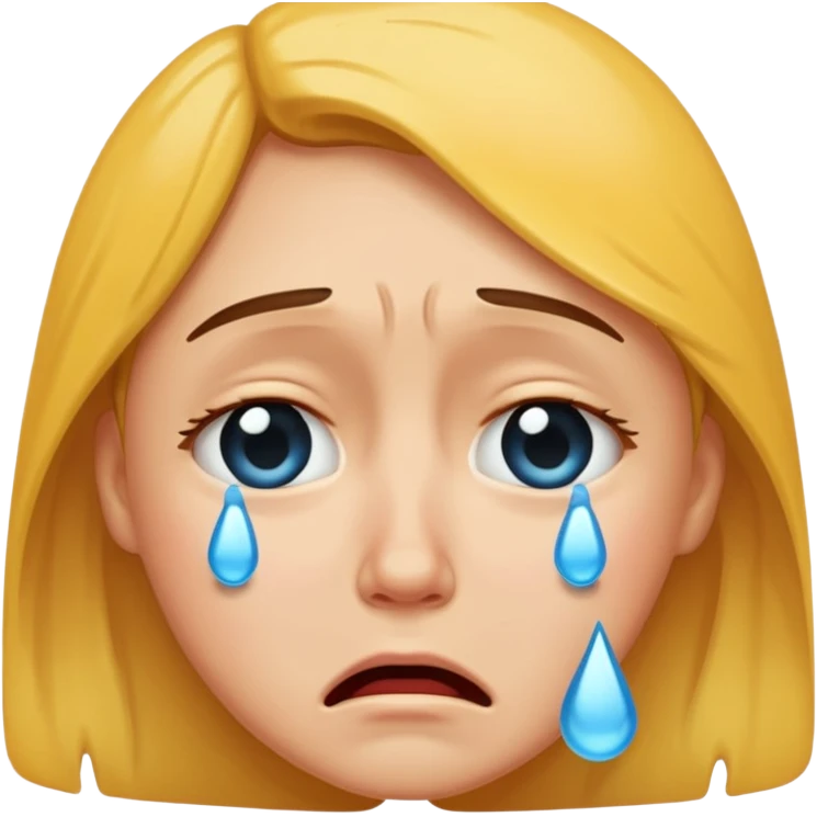 Crying tears with a why emoji