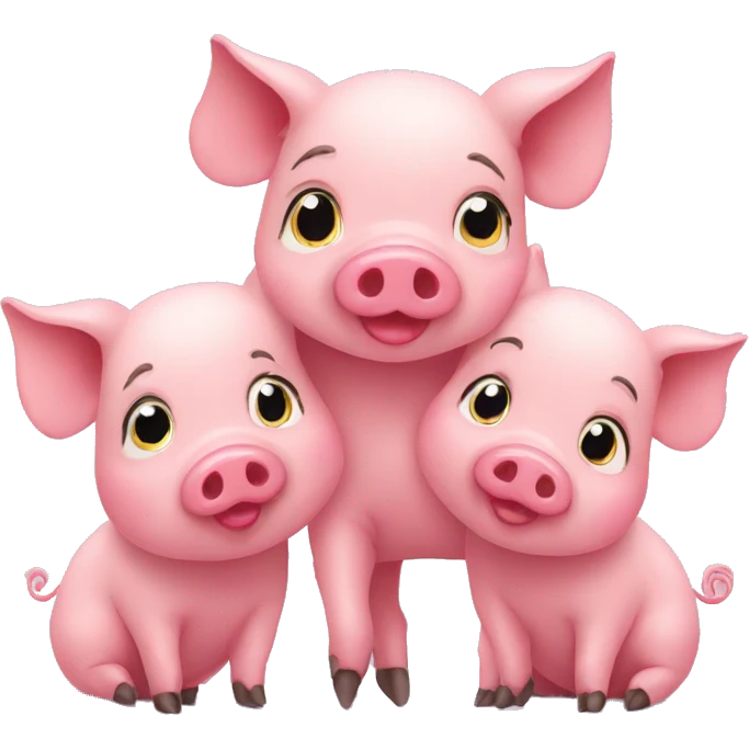 little pig trio in love emoji