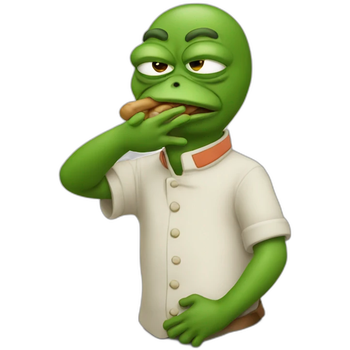 pepe choking making universal choking sign emoji