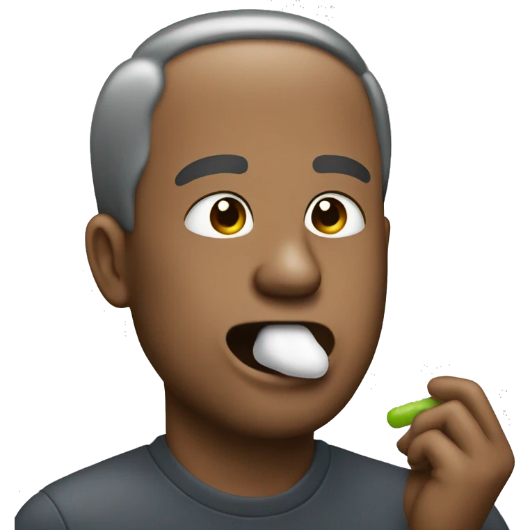 a man chewing gum emoji