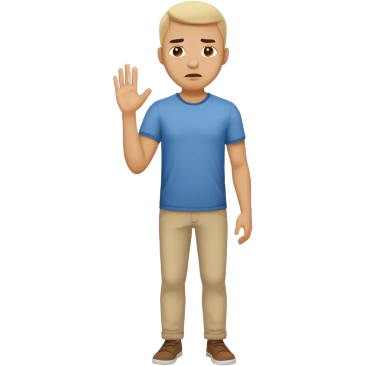 ligth man casual wear disgusted face full body emoji