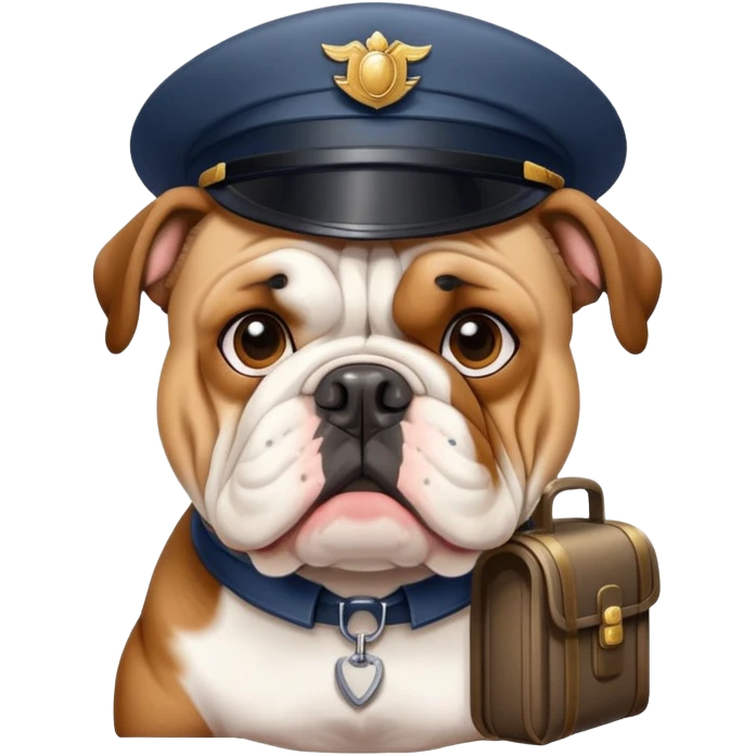 english bulldog with a postman emoji