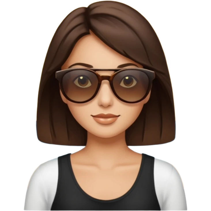 brunette womans face on a sun emoji