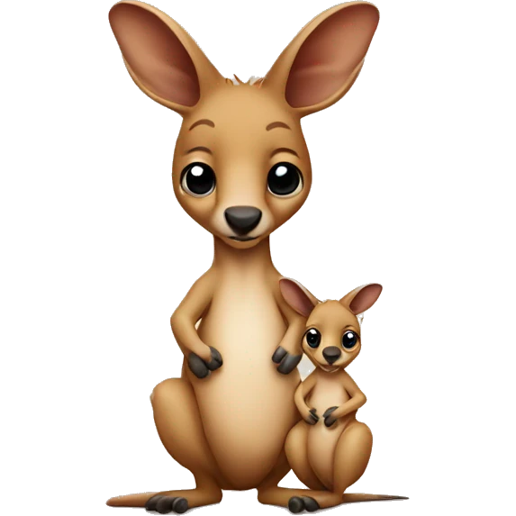 kangaroo with baby in its pouch emoji