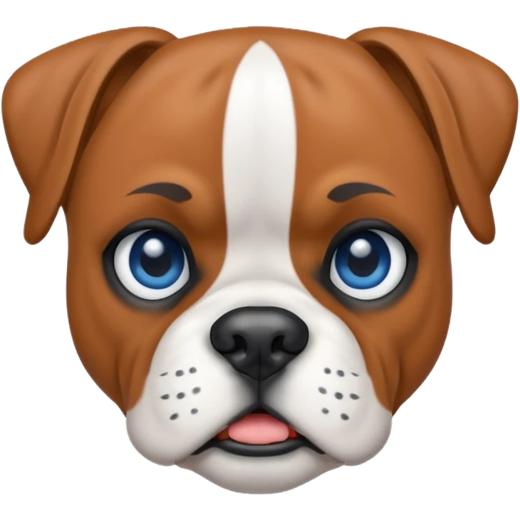 Pure White boxer dog with blue left eye emoji