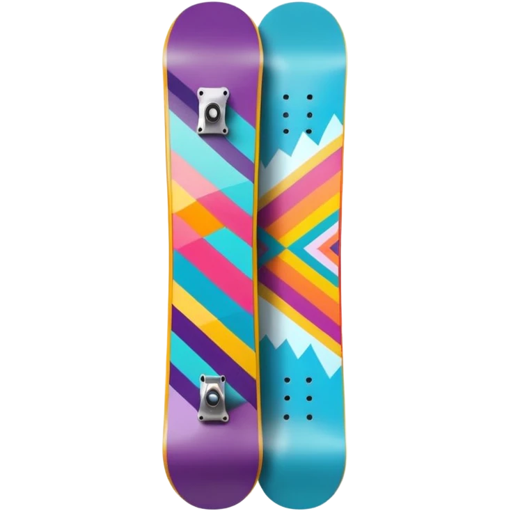 colorful patterned snowboard emoji