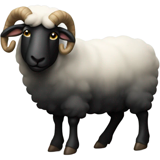 Black sheep with horns emoji