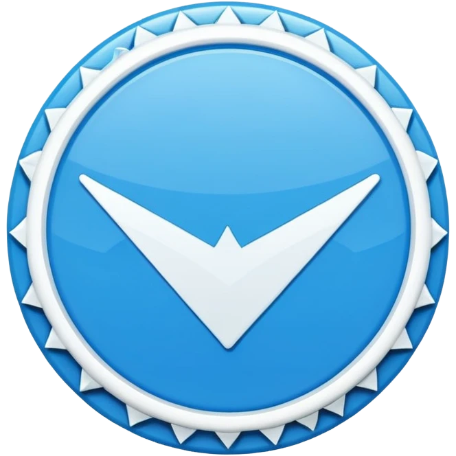 A high-quality 3D render of the Instagram Blue Verification Tick badge. The icon should be a bright blue serrated circle with a clean white checkmark in the center. Glossy finish, soft studio lighting, isolated on a pure white background, 8k resolution, realistic textures." emoji