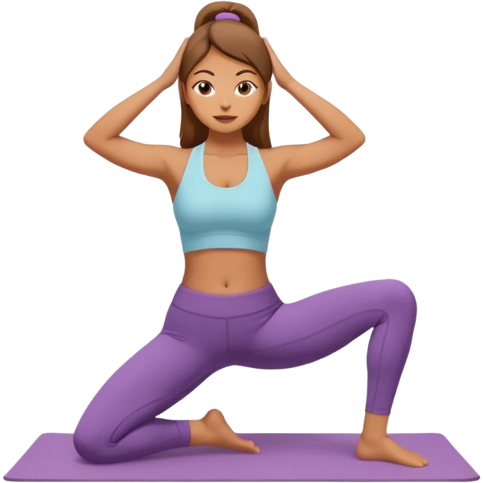 A women doing fot yoga against wall  emoji