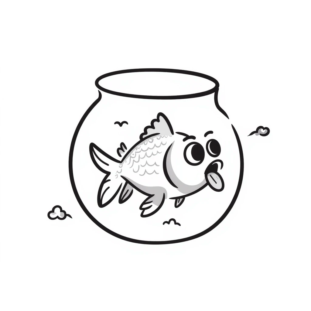 goldfish making a derpy face with tongue sticking out emoji