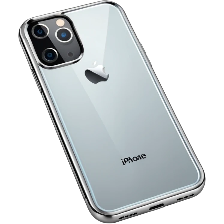 iphone 16 pro, silver with glass phone case  emoji
