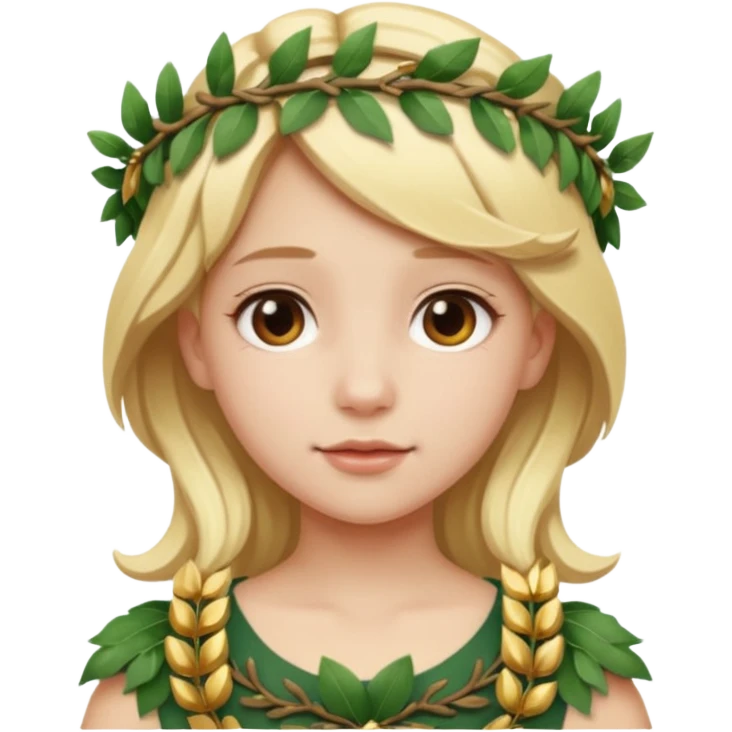 a blonde girl wearing laurel wreaths emoji