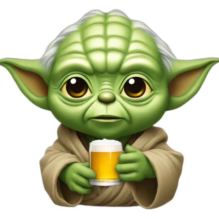 Yoda qui boit une bière emoji