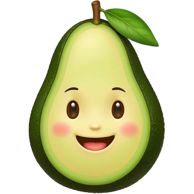 cute avocado with smiling face emoji