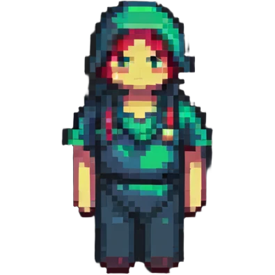 simple human character icon, pixel art style emoji