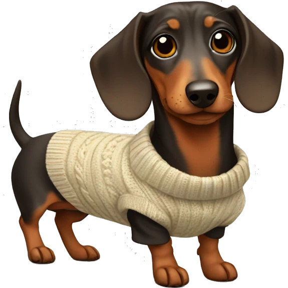 Dachshund wearing a sweater  emoji