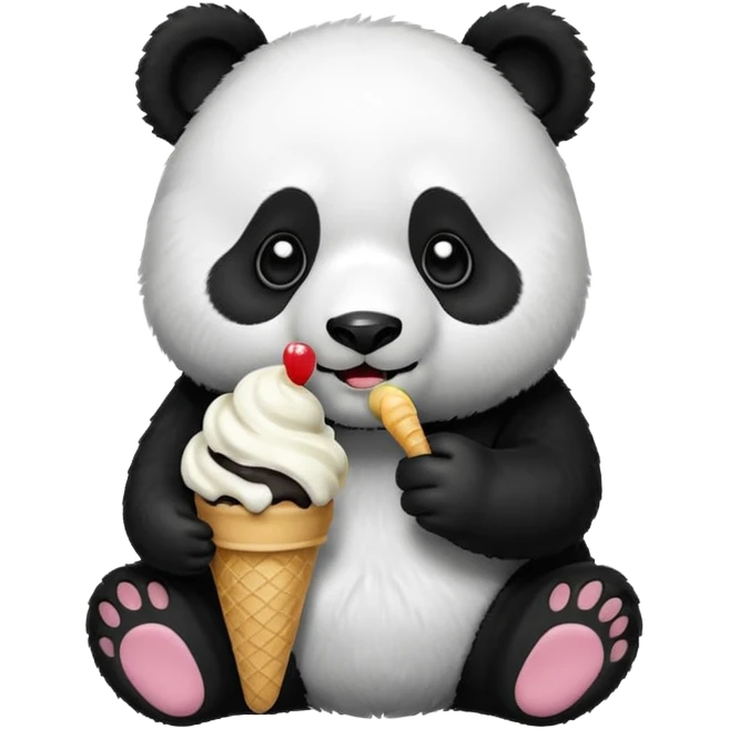 Panda eating ice cream emoji
