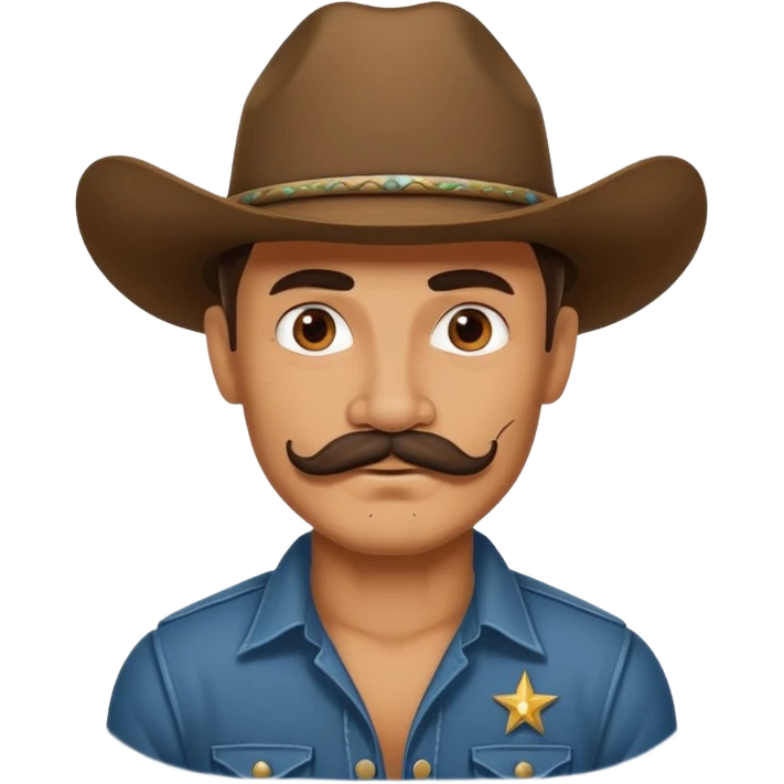 tattooed and mustached cowboys emoji