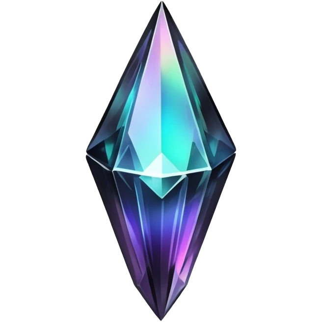 Black iridescent nebula crystal shard emoji