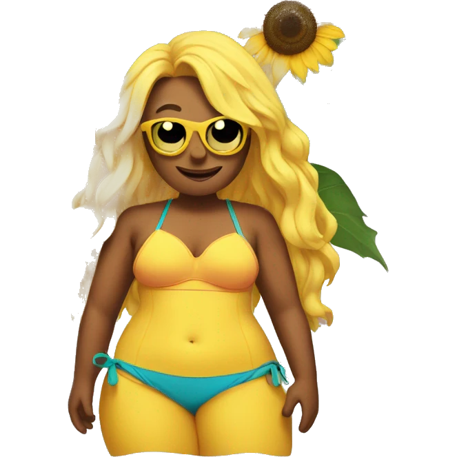 sunflower in a swimsuit emoji