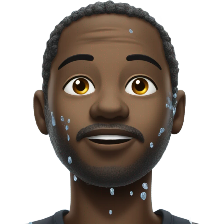 Black man spits  out water  emoji