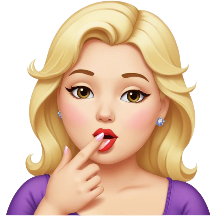 Plus size blonde blowing kiss  emoji